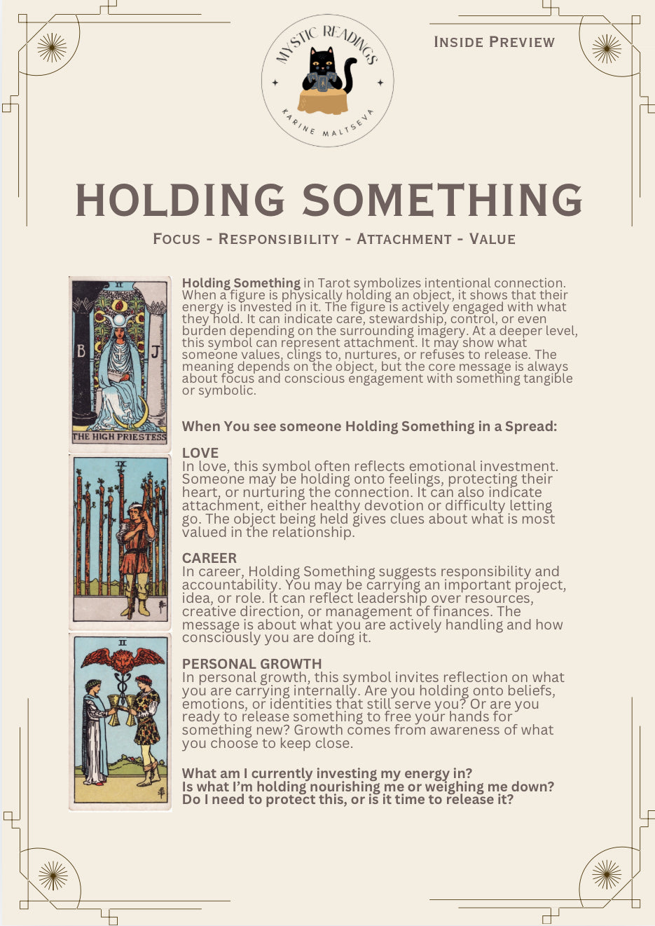 Reading Patterns: 50 Tarot Symbols PDF